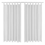 VidaXL Draperii micro-satin cu bride, 140 x 175 cm, alb, 2 buc (130359) - izocor