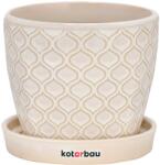 Kotarbau ghiveci de flori din ceramică cu bază ⌀12 cm, de culoare crem (M288)