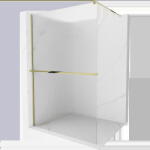 Mexen Kioto+ zuhanyfal polccal és korláttal 140 x 200 cm, bordázott 8 mm, arany - 800-140-121-50-09 (800-140-121-50-09)