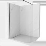 Mexen Kioto lekerekített zuhanyfal 110 x 200 cm, Átlátszó 8 mm, Fekete - 800-110-101-70-06 (800-110-101-70-06)