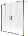 Mexen Velar Duo 2 szárnyas kádparaván mozgatható 140 x 150 cm, Átlátszó, Rózsaszín-arany - 896-140-000-02-60 (896-140-000-02-60)