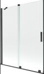 Mexen Velar 2 szárnyas kádparaván mozgatható 140 x 150 cm, Átlátszó, Fekete - 896-140-000-01-70 (896-140-000-01-70)