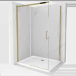 Mexen Omega tolóajtós zuhanykabin 110 x 90 cm, Átlátszó, Arany + zuhanytálca Flat - 825-110-090-50-00-4010 (825-110-090-50-00-4010)
