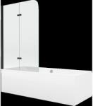 Mexen Cube téglalap alakú kád 170 x 80 cm burkolattal és kétszárnyú válaszfallal, 100 cm, átlátszó, fekete - 550517080X901002700 (550517080X9010027000)