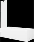 Mexen Cubik téglalap alakú kád 150 x 70 cm burkolattal és 1-szárnyas 50 cm-es paravánnal, átlátszó, fekete - 550315070X950500007 (550315070X9505000070)