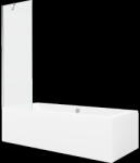 Mexen Cube 170 x 80 cm téglalap alakú kád burkolattal és 1 szárnyas kádparavánnal 60 cm, Átlátszó, Króm - 550517080X9506000001 (550517080X9506000001)