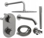 Mexen Kai DR70 beépíthetó kád-zuhany készlet fejzuhannyal 25 cm, Sötétszürke - 77602DR70251-66 (77602DR70251-66)