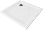 Mexen Flat négyzet alakú slim zuhanytálca 80 x 80 cm, Fehér, szifon Fekete - 40108080B (40108080B)