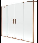 Mexen Velar Duo 2 szárnyas kádparaván mozgatható 180 x 150 cm, Átlátszó, Rózsaszín-arany - 896-180-000-02-60 (896-180-000-02-60)
