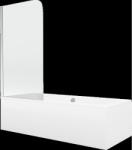 Mexen Cube téglalap alakú kád 180 x 80 cm burkolattal és 1-szárnyú paravánnal 80 cm, átlátszó, króm - 550518080X9008010100 (550518080X9008010100)