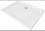 Mexen Flat téglalap alakú slim zuhanytálca 120 x 80 cm, Fehér, szifon Arany - 40108012G (40108012G)