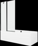 Mexen Cube téglalap alakú kád 170 x 80 cm burkolattal és 1 szárnyú paravánnal 100 cm, átlátszó, fekete - 550517080X9410117000 (550517080X9410117000)