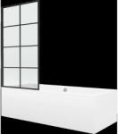 Mexen Cube téglalap alakú 180 x 80 cm-es kád burkolattal és 1-szárnyú 70 cm-es paravánnal, fekete minta fix - 550518080X93070070 (550518080X9307007077)