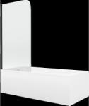 Mexen Cubik téglalap alakú kád 160 x 70 cm burkolattal és 1-szárnyú paravánnal 70 cm, áttetsző, fekete - 550316070X9007017000 (550316070X9007017000)