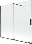 Mexen Velar 2 szárnyas kádparaván mozgatható 170 x 150 cm, Átlátszó, Fekete - 896-170-000-01-70 (896-170-000-01-70)