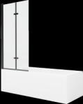 Mexen Cubik téglalap alakú kád 160 x 70 cm burkolattal és kétszárnyú 80 cm-es paravánnal, átlátszó, fekete - 550316070X920802700 (550316070X9208027000)