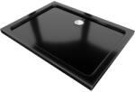 Mexen Flat téglalap alakú slim zuhanytálca 130 x 80 cm, Fekete, szifon Króm - 40708013 (40708013)