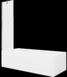 Mexen Vega 160 x 70 cm téglalap alakú kád burkolattal és 1 szárnyas kádparavánnal 50 cm, Átlátszó, arany - 550116070X9505000050 (550116070X9505000050)
