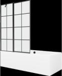 Mexen Cube 180 x 80 cm téglalap alakú kád burkolattal és 1 szárnyas kádparavánnal 120 cm, Fekete minta - 550518080X9412117077 (550518080X9412117077)