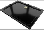 Mexen Flat téglalap alakú slim zuhanytálca 120 x 90 cm, Fekete, szifon Arany - 40709012G (40709012G)