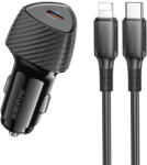 BOROFONE autós töltő BZ31B Solid - Type C - PD 30W Type C - Lightning kábel fekete
