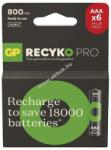 GP Batteries ReCyko Pro NiMH akku HR03 (AAA) 800mAh 6db/csomag - Kiárusítás!
