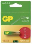 GP Batteries Ultra alkáli elem, LR03, mikro, AAA 6+2db/csomag - Kiárusítás!