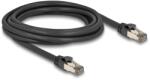 Delock U/FTP CAT6A Patch Kábel - 3 m, Fekete