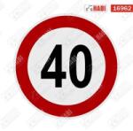 Besorolás alatt Sebességkorlátozó matrica "40km/h" kicsi, D=125mm