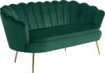 Ramely Canapea de lux, 2, 5 locuri, catifea smarald/auriu, Art-deco, NOBLIN NEW Canapea