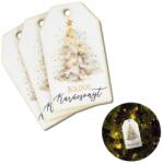  Nyomtatott dekorkarton - Boldog karácsonyt arany fenyő táblák 3db/cs