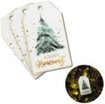  Nyomtatott dekorkarton - Boldog karácsonyt zöld fenyő táblák 3db/cs