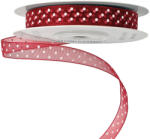 Valex Decor Pöttyös organza szalag 10mm x 20m - Bordó (DR10-91)