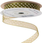 Valex Decor Pöttyös organza szalag 10mm x 20m - Olivazöld (DR10-88)