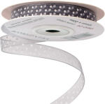 Valex Decor Pöttyös organza szalag 10mm x 20m - Sötét szürke (DR10-09)