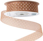 Valex Decor Pöttyös organza szalag 20mm x 20m - Bézs (DR25-08)