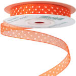 Valex Decor Pöttyös organza szalag 10mm x 20m - Sötétnarancssárga (DR10-54)