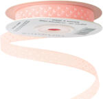  Pöttyös organza szalag 10mm x 20m - Púder rózsaszín (DR10-19)
