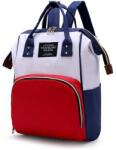 Bambinice Rucsac multifunctional mamici Colors Bambinice BN031 Bej/Albastru/Rosu (BN031_Bej/Albastru/Rosu)