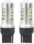 AMiO Bec Led 24SMD 3030 12/24V Lumina de zi semnalizare frana 7440 W21W T20 Canbus 2buc - Alb