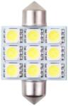 4Cars Bec led - 9SMD 12V sofit T11x36mm soclu SV85-8 2buc - Alb