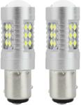 AMiO Bec Led 24SMD 3030 12/24V Pozitie frana 1157 P21/5W BAY15d Canbus 2buc - Alb