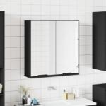 vidaXL fekete szerelt fa fürdőszobai tükör 64 x 20 x 67 cm (833560)