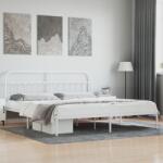 vidaXL fehér fém ágykeret fejtámlával 200 x 200 cm (352634)