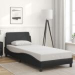 vidaXL fekete műbőr ágykeret fejtámlával 90x190 cm (373098)