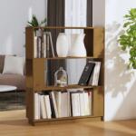 vidaXL mézbarna tömör fenyőfa könyvszekrény/térelválasztó 80x25x101 cm (814057) - vidaxl