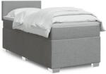vidaXL világosszürke szövet rugós ágy matraccal 90 x 200 cm (3285764)
