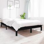vidaXL fekete tömör fenyőfa ágykeret 120 x 200 cm (820540)
