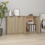 vidaXL 2 db sonoma-tölgyszínű szerelt fa tálalóasztal 60 x 30 x 70 cm (3115774)
