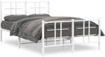 vidaXL fehér fém ágykeret fej- és lábtámlával 120x200 cm (355626)